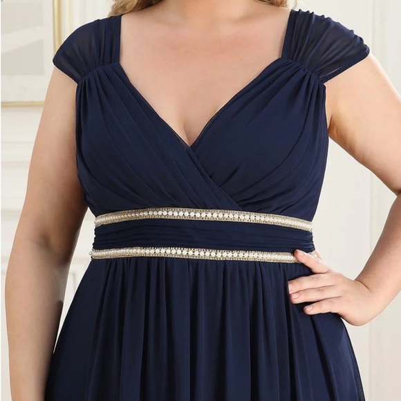 NWT🔥Elegant Navy Blue Evening Dress - Picture 1 of 5